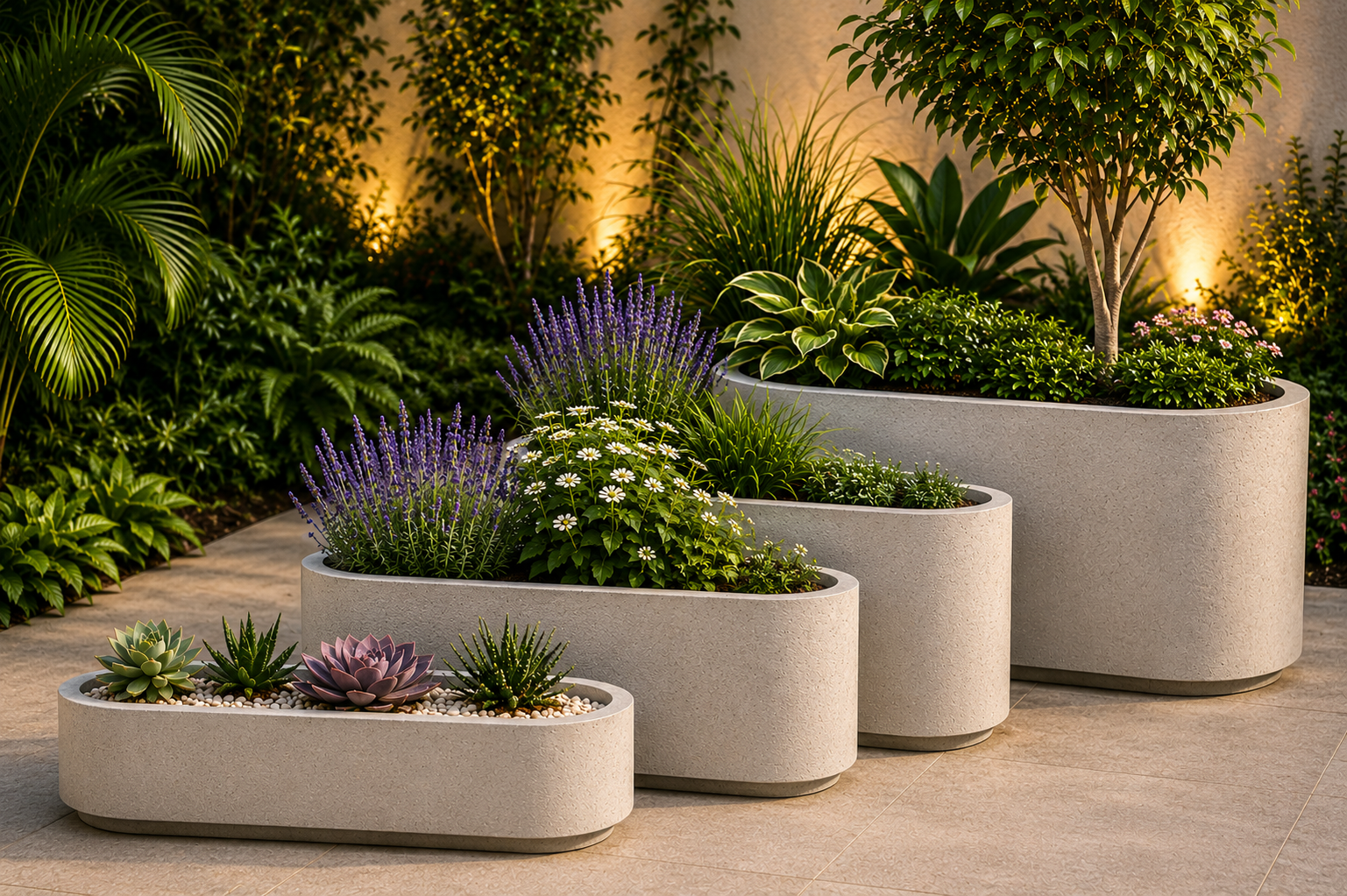 Jardineras Ovaladas en Concreto