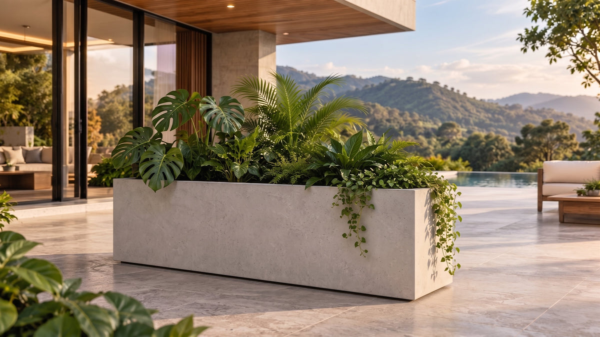 Jardineras rectangulares en concreto – Las Palmas y Jardines de Manuel