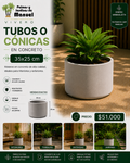 Tubos o Cónicas en Concreto 35x25 cm