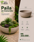 Paila en Concreto 100x40 cm