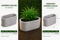 Jardinera Ovalada en Concreto 50x30x30 cm
