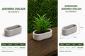 Jardinera Ovalada en Concreto 20x10x10 cm