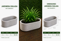 Jardinera Ovalada en Concreto 50x30x20 cm