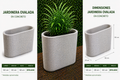 Jardinera Ovalada en Concreto 50x20x50 cm