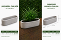 Jardinera Ovalada en Concreto 50x20x20 cm