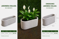 Jardinera Ovalada en Concreto 60x20x30 cm