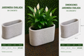 Jardinera Ovalada en Concreto 60x20x40 cm