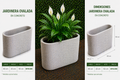 Jardinera Ovalada en Concreto 60x20x50 cm