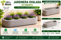 Jardinera Ovalada en Concreto 110x60x30 cm