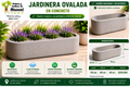Jardinera Ovalada en Concreto 110x60x40 cm