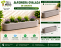 Jardinera Ovalada en Concreto 120x20x30 cm