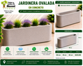 Jardinera Ovalada en Concreto 120x30x60 cm