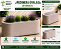 Jardinera Ovalada en Concreto 120x50x60 cm