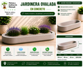 Jardinera Ovalada en Concreto 120x60x20 cm