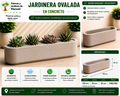 Jardinera Ovalada en Concreto 130x20x30 cm