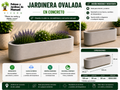 Jardinera Ovalada en Concreto 130x30x30 cm