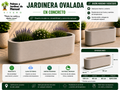 Jardinera Ovalada en Concreto 130x40x30 cm