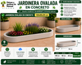 Jardinera Ovalada en Concreto 130x60x20 cm