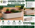 Jardinera Ovalada en Concreto 130x60x40 cm