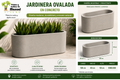 Jardinera Ovalada en Concreto 100x40x50 cm