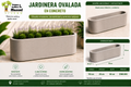 Jardinera Ovalada en Concreto 110x20x50 cm