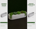 Jardinera Ovalada en Concreto 70x20x20 cm