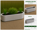 Jardinera Ovalada en Concreto 80x30x20 cm