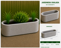 Jardinera Ovalada en Concreto 80x30x30 cm