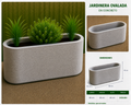 Jardinera Ovalada en Concreto 80x30x40 cm