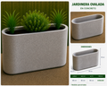 Jardinera Ovalada en Concreto 80x30x60 cm