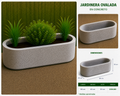 Jardinera Ovalada en Concreto 80x40x30 cm