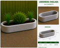 Jardinera Ovalada en Concreto 80x50x20 cm