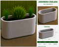 Jardinera Ovalada en Concreto 80x50x40 cm