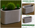 Jardinera Ovalada en Concreto 80x60x50 cm