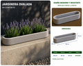 Jardinera Ovalada en Concreto 90x20x20 cm