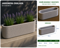 Jardinera Ovalada en Concreto 90x20x30 cm