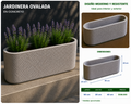 Jardinera Ovalada en Concreto 90x20x40 cm