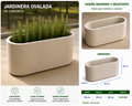 Jardinera Ovalada en Concreto 90x30x40 cm