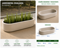 Jardinera Ovalada en Concreto 90x40x20 cm
