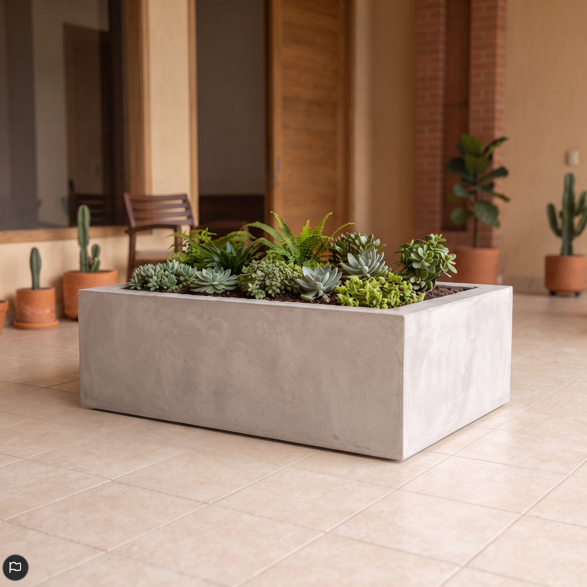 Jardinera en Concreto 100x80x40 cm
