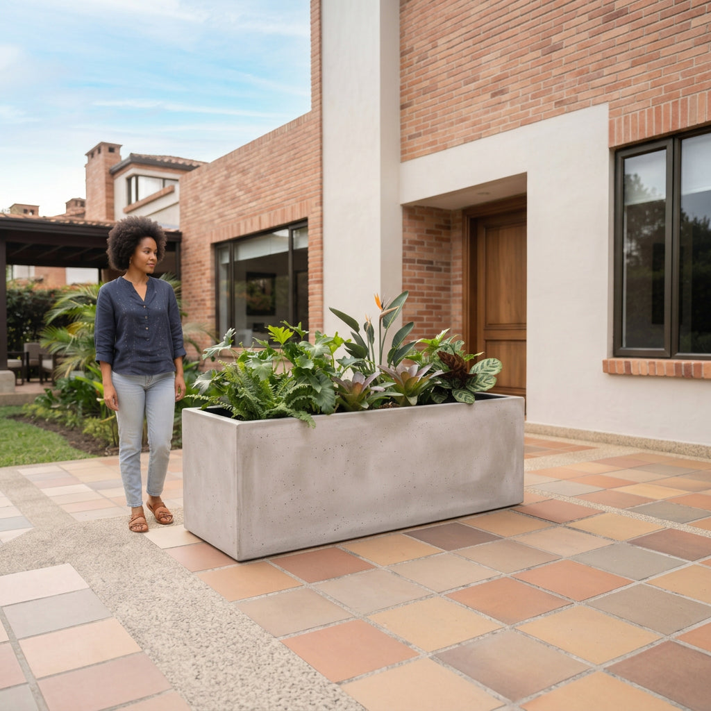 Jardinera rectangular en concreto — imagen 3 de la galería compartida