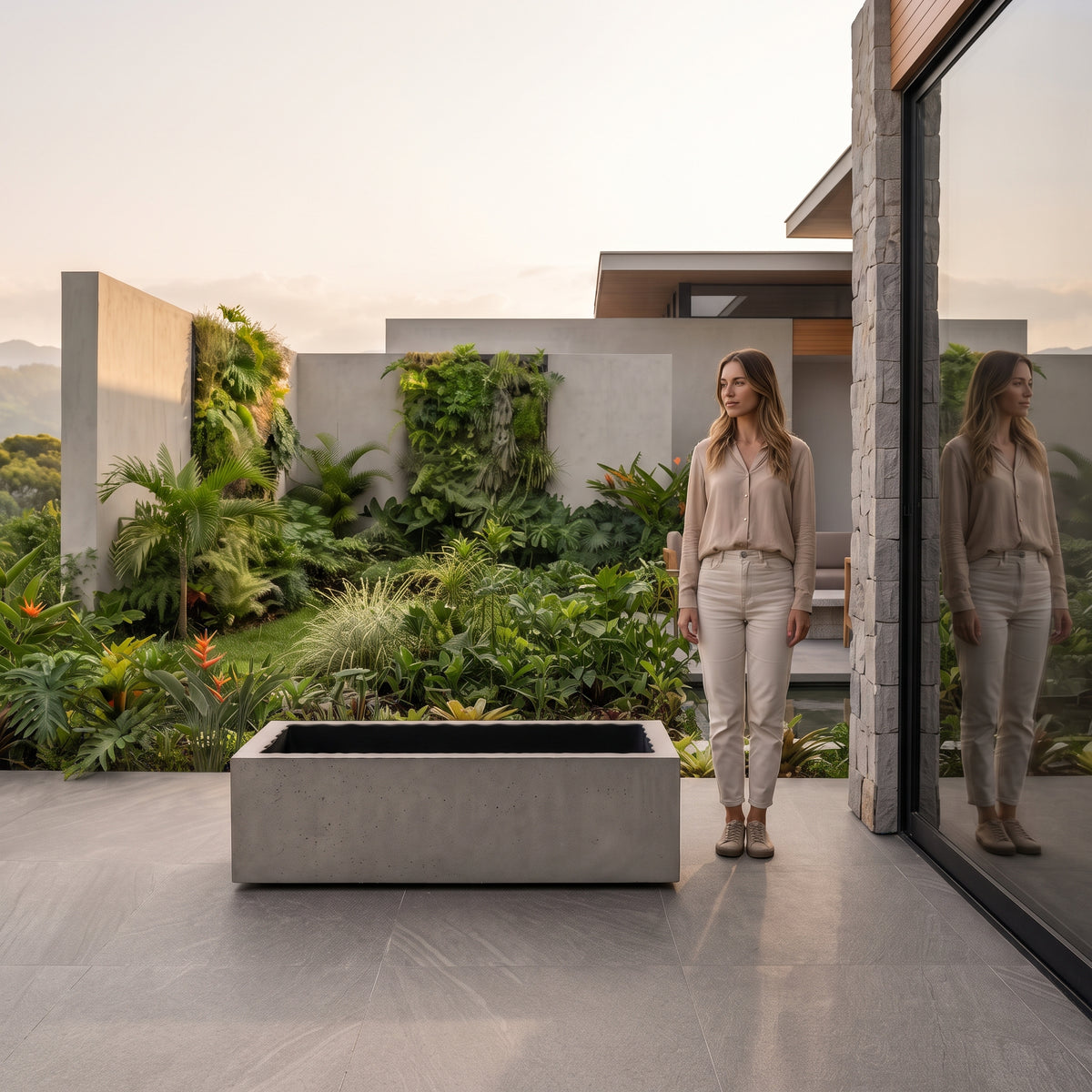 Jardinera en Concreto 110x60x30 cm