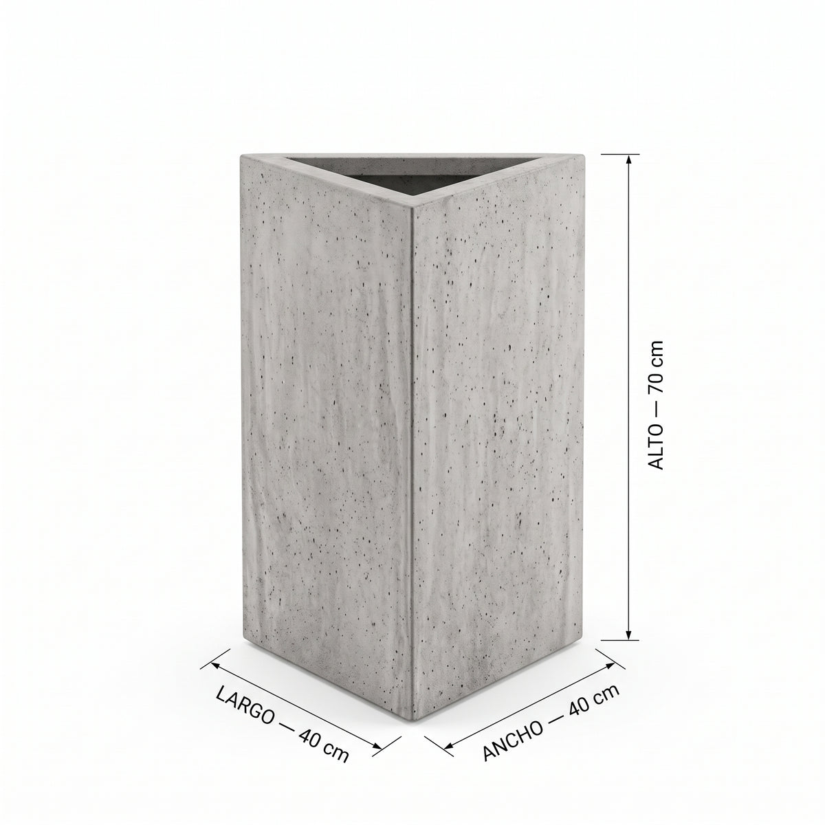 Triangular en Concreto 40x40x70 cm — foto 5 de 5