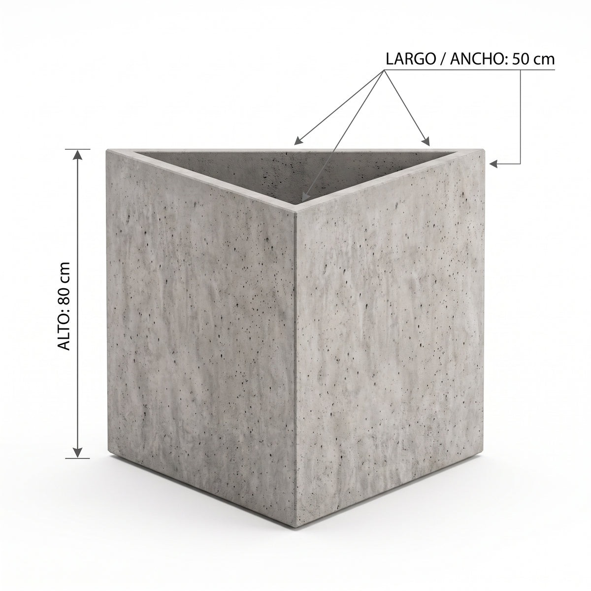 Triangular en Concreto 50x50x80 cm — foto 5 de 5