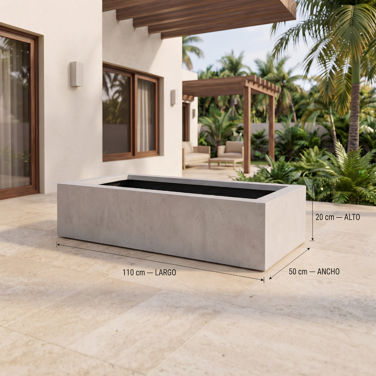 Jardinera en Concreto 110x50x20 cm