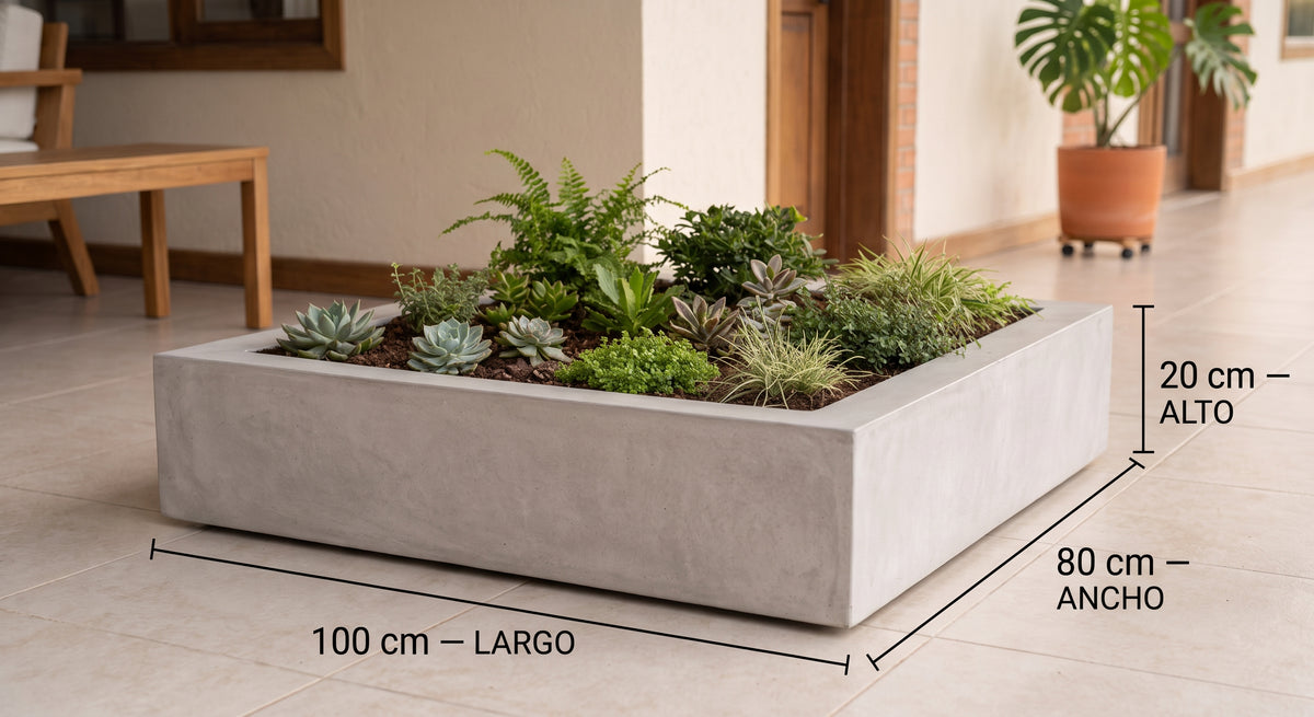 Jardinera en Concreto 100x80x20 cm — foto 5 de 5