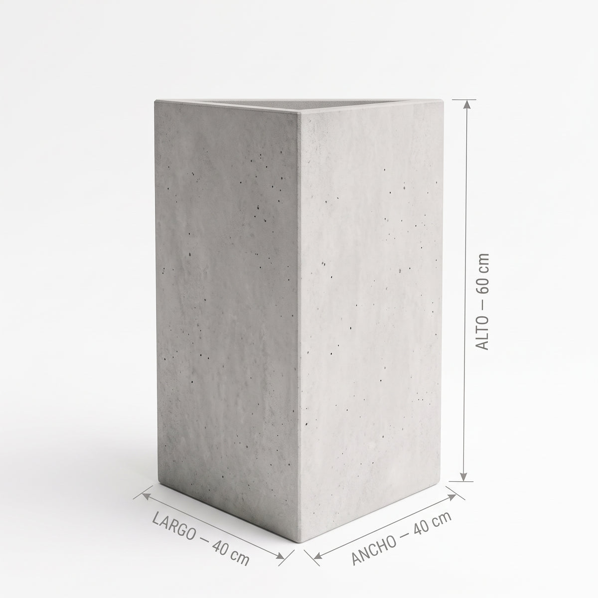 Triangular en Concreto 40x40x60 cm — foto 5 de 5