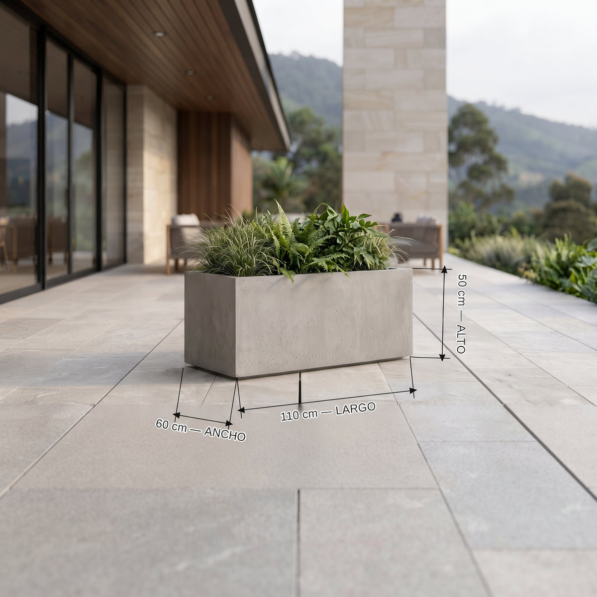 Jardinera en Concreto 110x60x50 cm
