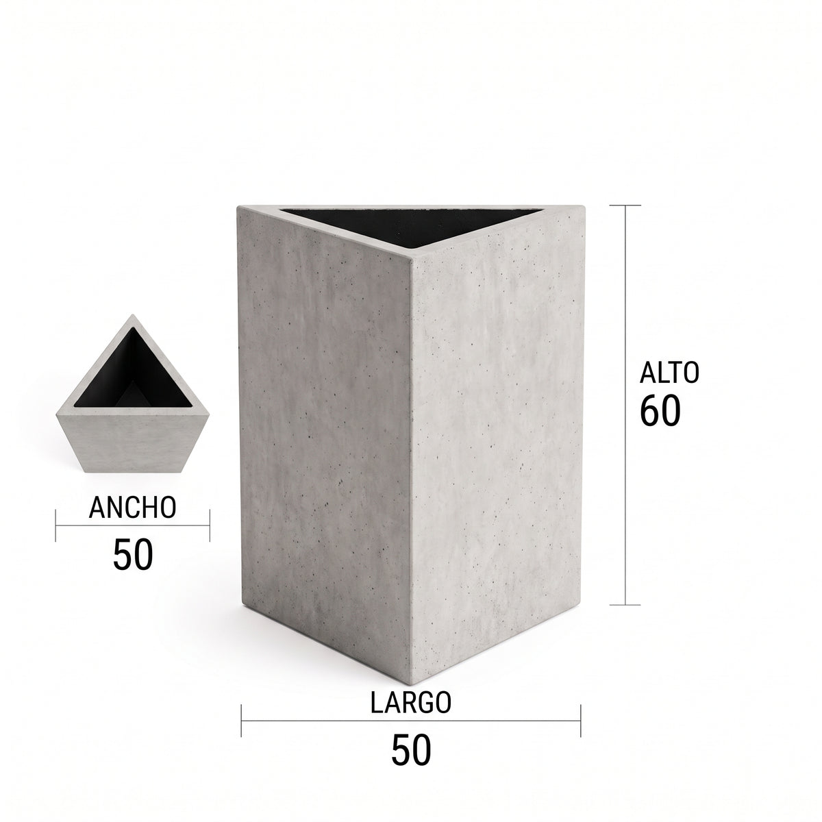 Triangular en Concreto 50x50x60 cm — foto 5 de 5