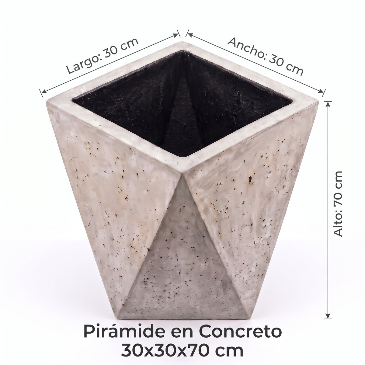 Pirámide en Concreto 30x30x70 cm — foto 5 de 5